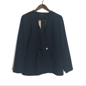 New J Crew Navy Petite French Girl Crepe Blazer